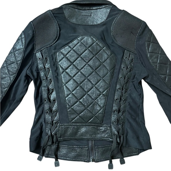 Blanc Noir Black Vintage Mesh Moto Jacket - Picture 5 of 12